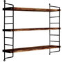 Hanah Home Wr088 Estantería de Pared de Madera y Metal Negro y Nogal